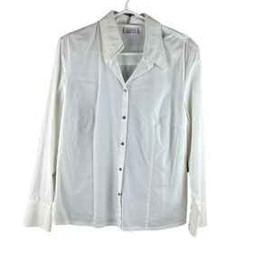 Basler Jeans White Button Up Collared Shirt